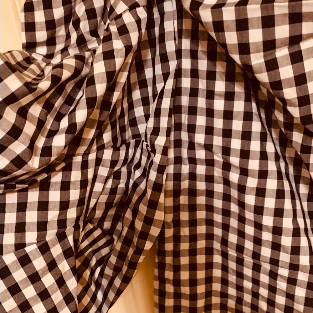 Black and white, gingham, mini-dress.